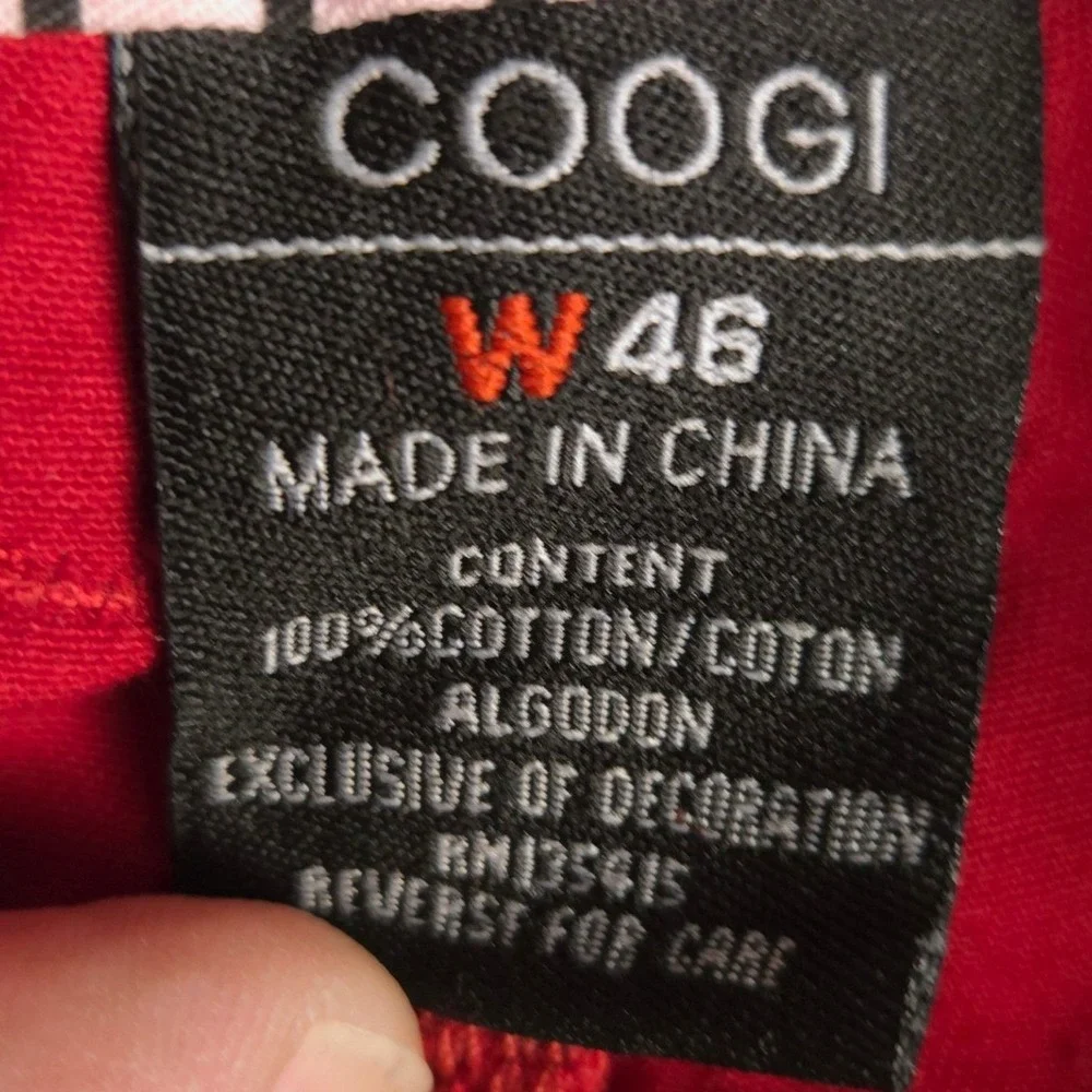 Coogi Mens Red Cargo Shorts Size 46 Cotton Twill Embroidered Logo C52714SHXX